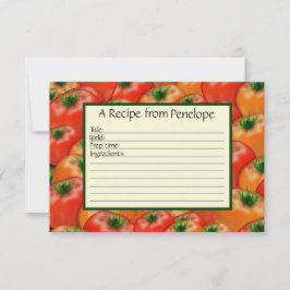 Skriva om Recept Card Juicy Tomato Mönster Kort