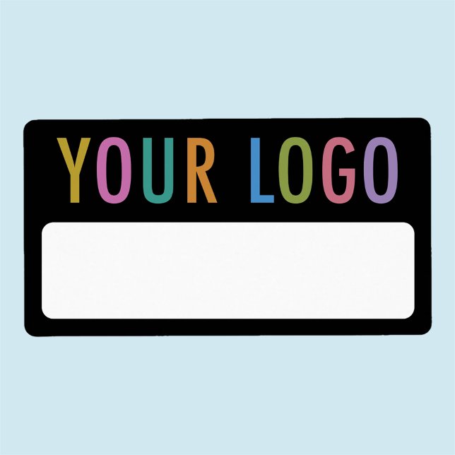 Skriva på etikett för Anpassningsbar av Logotyp fö Fraktsedel (MISOOK Black Name Tag Stickers with Logo)