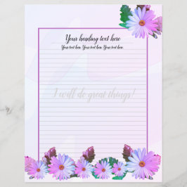 Skriva papper i Blommigten lila Daisy