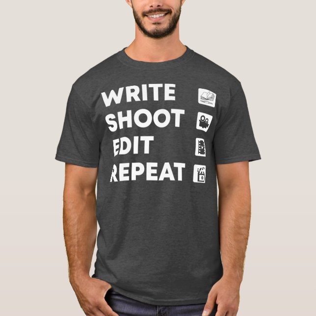 Skriva Shoot Edit Repetera Videographer Premium T Shirt (Framsida)
