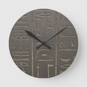 Skriva symboler för egyptiska Hieroglyfer Ancient Rund Klocka