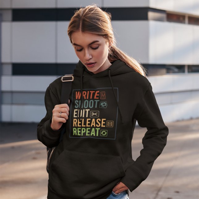 Skriva Tagning Redigera utgåva Upprepa - Filmskapa Hoodie (Skapare uppladdad)
