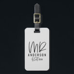 Skriva textmr typografi bröllop gåva bagagebricka<br><div class="desc">Skriva textmr typografi bröllop gåva. Modern grafisk design. Ideal för bachelorettepartyet,  möhippapartyn,  bröllopsdagdress och att gifta sig gåvan eller bröllopsresa.</div>