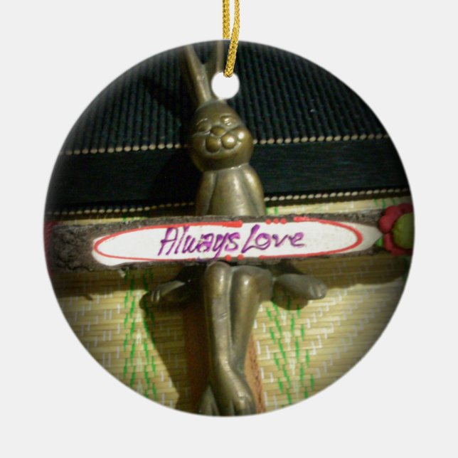 Skriva ut alltid Kärlek inspirerande kanonteckning Julgransprydnad Keramik (Framsidan)