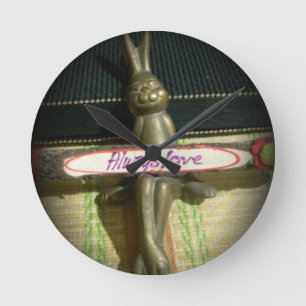 Skriva ut alltid Kärlek inspirerande kanonteckning Rund Klocka