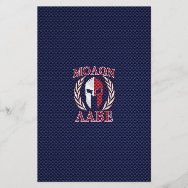 Skriva ut av Molon Labe Spartan Warrior Carbon Fib Flygblad (Framsidan)