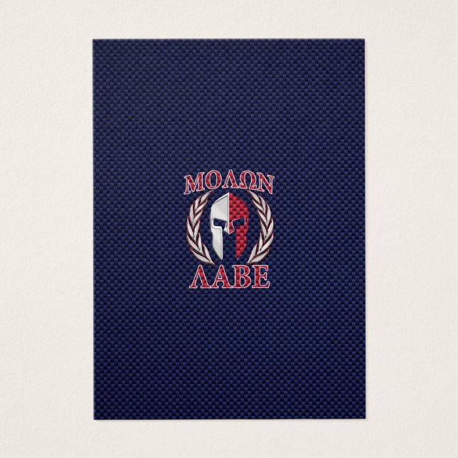 Skriva ut av Molon Labe Spartan Warrior Carbon Fib Visitkort (Framsidan)