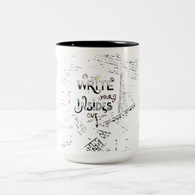 Skriva ut dina insidor! Motiverande författare Två-Tonad Mugg (Center)