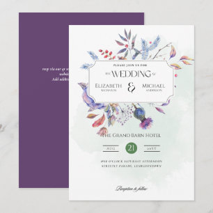 Skriva ut eller ladda ned Bröllop på vinterThistel Inbjudningar