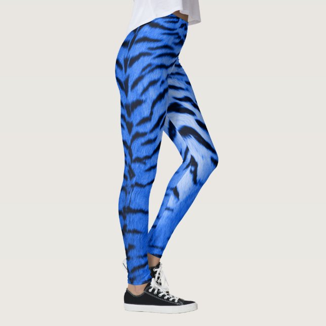 Skriva ut för Ögont blått tigerskal Leggings (Höger)