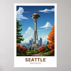 Skriva ut för platsresa i Washington Poster