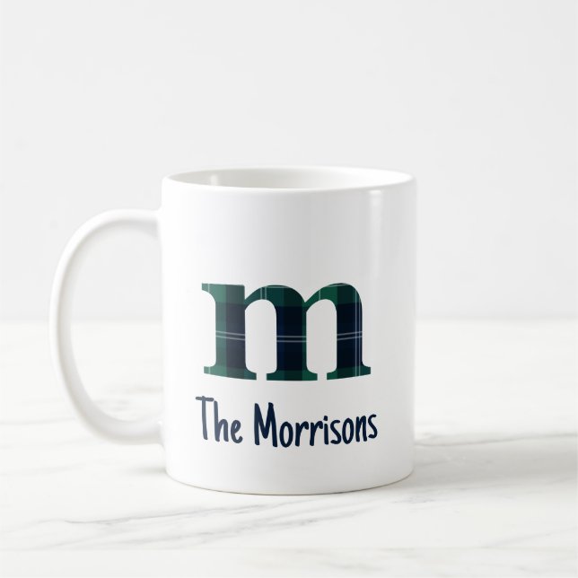 Skriva ut gemener Brev m Inledande och Namn Kaffemugg (Vänster)