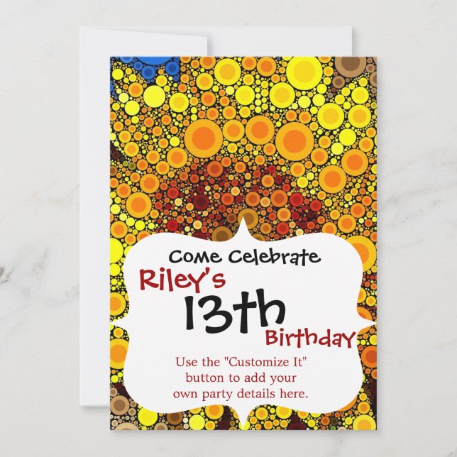 Skriva ut i Bright Solros Circle Mosaic Digital Ar Inbjudningar (Framsida)