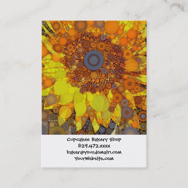 Skriva ut i Bright Solros Circle Mosaic Digital Ar Visitkort (Framsida)