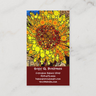 Skriva ut i Bright Solros Circle Mosaic Digital Ar Visitkort