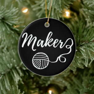 Skriva ut i Maker Crafts & Yarn Typography Julgransprydnad Keramik