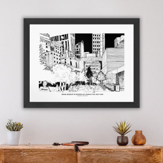 Skriva ut i modern konst för NYC Travel Sketch-väg Poster