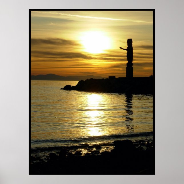 Skriva ut kanadensiskt liggande Väster Kusten Sjöl Poster (Framsidan)