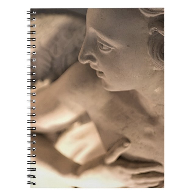 Skriva ut med marble Angel Sculpture Art Anteckningsbok (Framsidan)