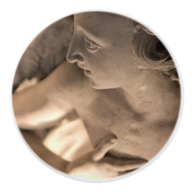 Skriva ut med marble Angel Sculpture Art Knopp (Framsidan)