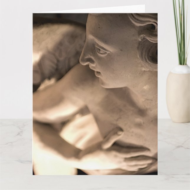 Skriva ut med marble Angel Sculpture Art Kort (Framsida)