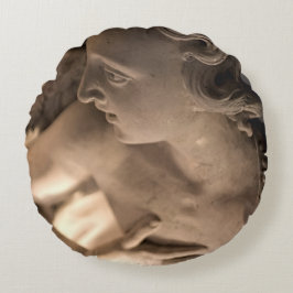 Skriva ut med marble Angel Sculpture Art Rund Kudde