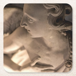 Skriva ut med marble Angel Sculpture Art Underlägg Papper Kvadrat