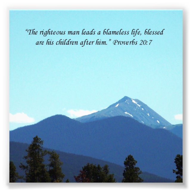 Skriva ut skript i far i ordspråk 20:7 fototryck (Framsidan)