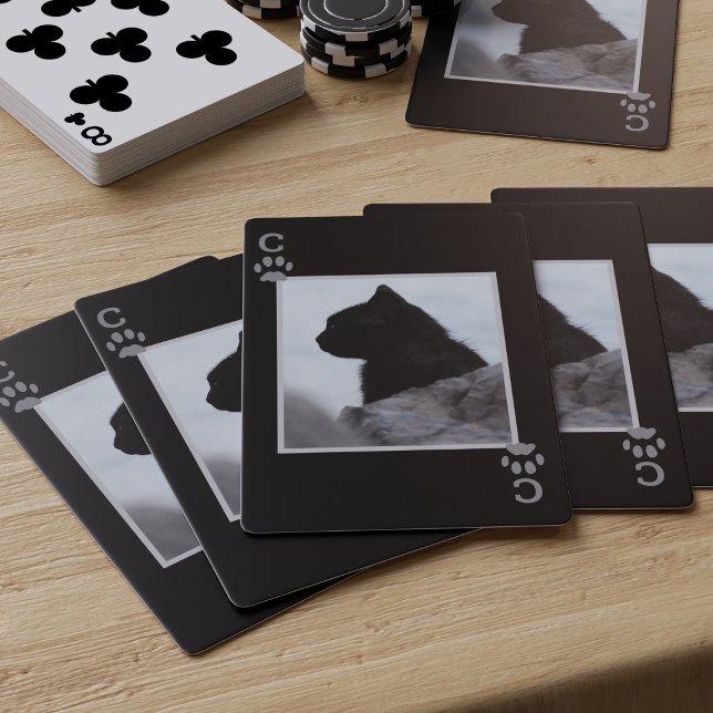 Skriva ut uppspelningskort för Pet Photo Black Cat Casinokort (Skapare uppladdad)