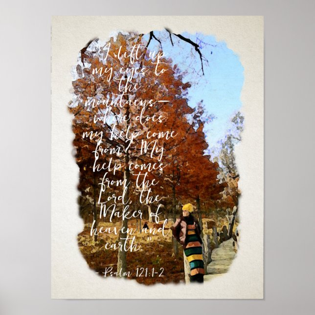 Skriva ut växlingsskript för Psalm 121, dubbelsidi Poster (Framsidan)