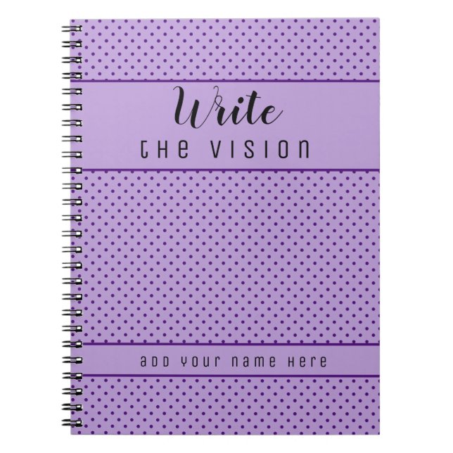 Skriva Vision Lila Polka Dot Vision Journal Anteckningsbok (Framsidan)