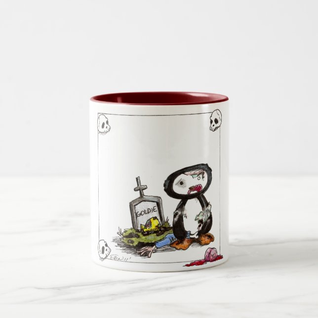 Skriva zombien Två-Tonad mugg (Center)