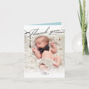 Skrivad fotoreligiösa för radband arg Monogram Tack Kort