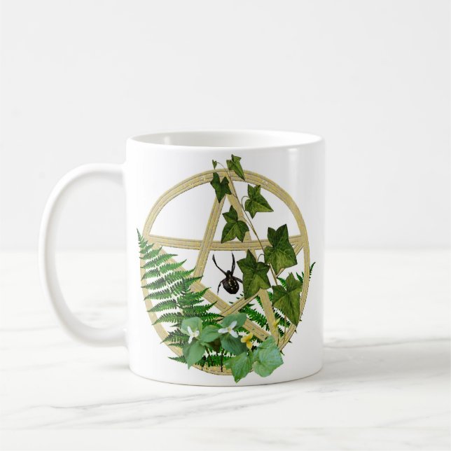 Skrivad skogsmarkspindel kaffemugg (Vänster)