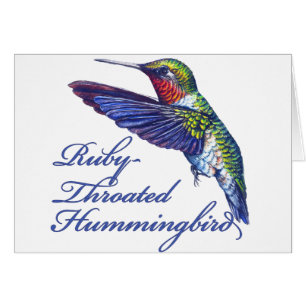 Skrivad Throated Hummingbird för Ruby Hälsningskort