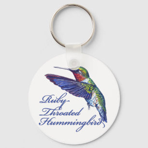 Skrivad Throated Hummingbird för Ruby Nyckelring