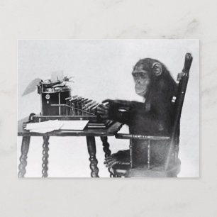 Skrivande apa vykort