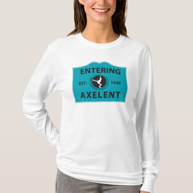 Skrivande in Axelent skridskoåkning T Shirt (Framsida)