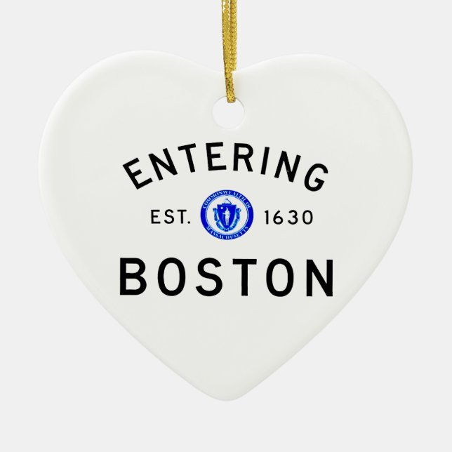 Skrivande in Boston Julgransprydnad Keramik (Framsidan)