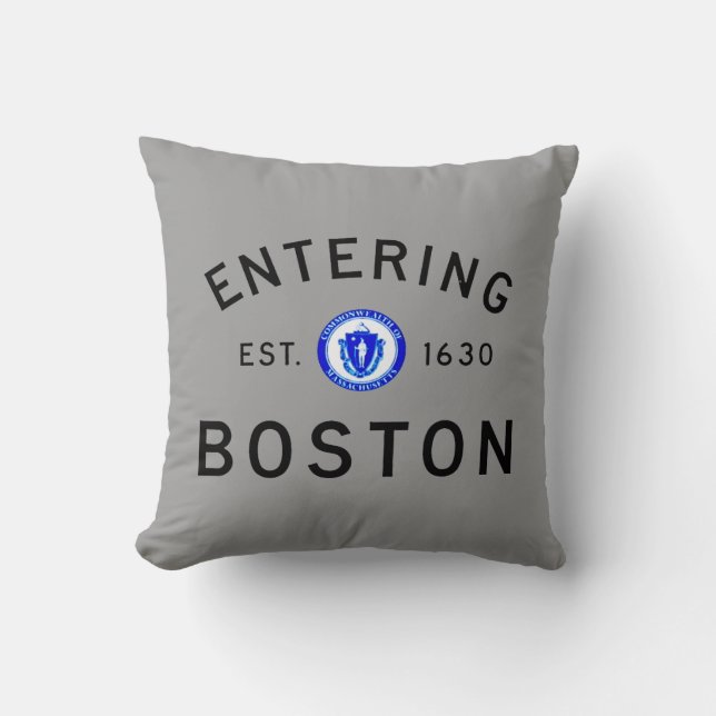 Skrivande in Boston Kudde (Framsida)