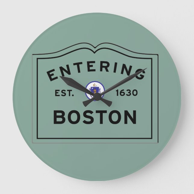Skrivande in Boston Stor Klocka (Framsida)