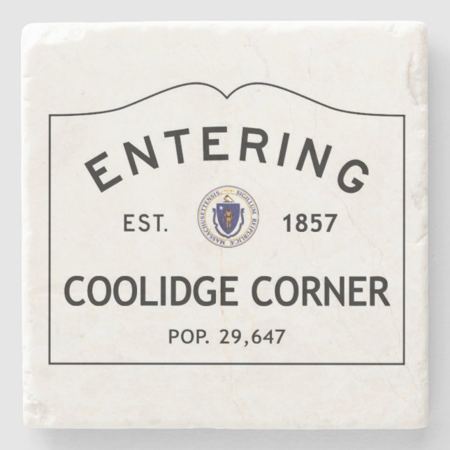 Skrivande in Coolidge tränga någon Underlägg Sten (Framsidan)