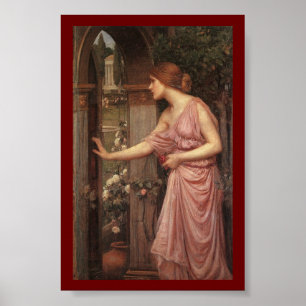 Skrivande in cupids för psyken trädgård poster