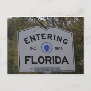 Skrivande in Florida undertecknar Vykort