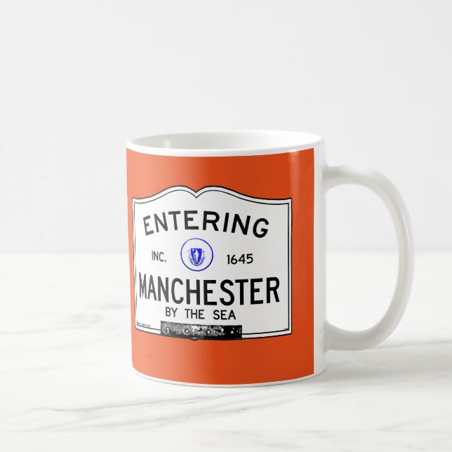 Skrivande in Manchester vid havet Kaffemugg (Höger)