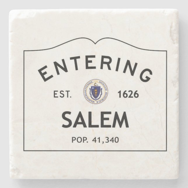 Skrivande in Salem Botticino marmorkustfartyg Underlägg Sten (Framsidan)