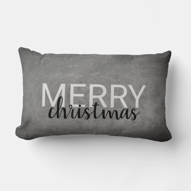 Skrivar beställnings- god jul för modern svart lumbarkudde (Framsida)