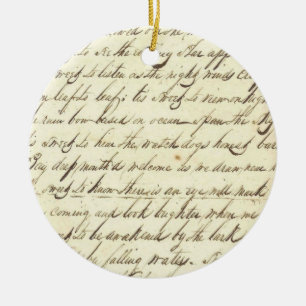 Skrivar den Cursive calligraphyen för antika Julgransprydnad Keramik