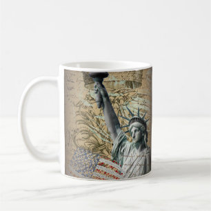 Skrivar den patriotiska New York frihetsgudinnan Kaffemugg