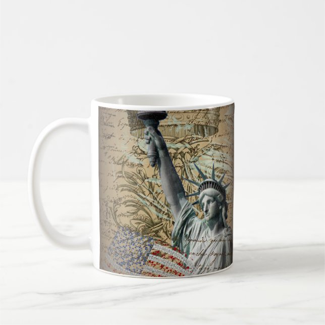 Skrivar den patriotiska New York frihetsgudinnan Kaffemugg (Vänster)